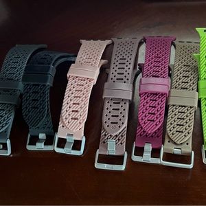 Apple I-watch silicone watch bands.  Multi color.
